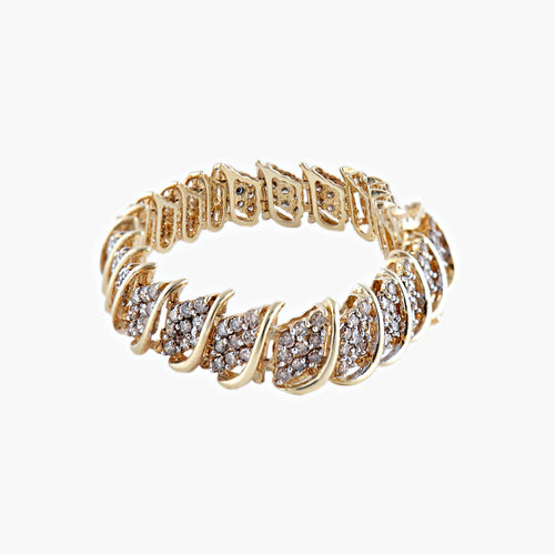 Bracelet Savage - Bracelet en or jaune et diamants 58 Facettes BO/220070