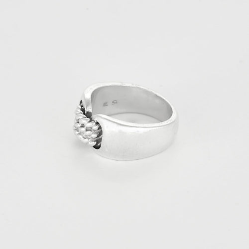 Bague 51 Hermès - Gaëtan de PERCIN - Bague en argent à motif cordé. 58 Facettes 58FC52-2