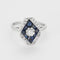 Bague 53 Bague Art Déco en platine, or gris, diamants et saphirs de synthèse. 58 Facettes 250713