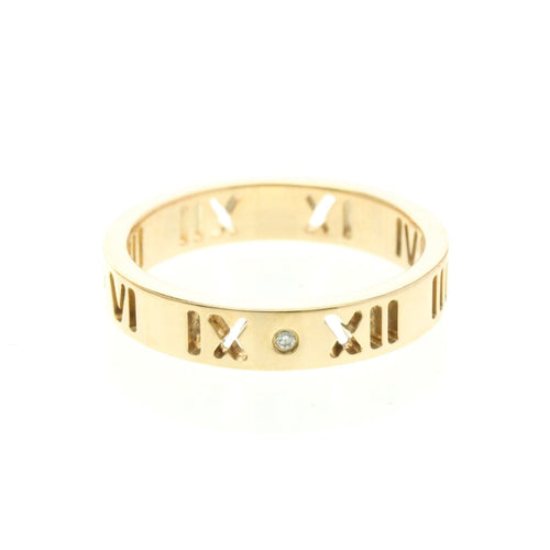 Bague 49 Tiffany & Co. Atlas - Bague perforée en or rose 18K et diamants 58 Facettes te8a039cqa