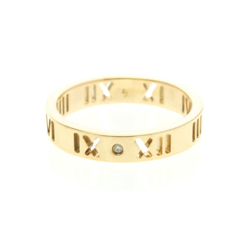 Bague 49 Tiffany & Co. Atlas - Bague perforée en or rose 18K et diamants 58 Facettes te8a039cqa