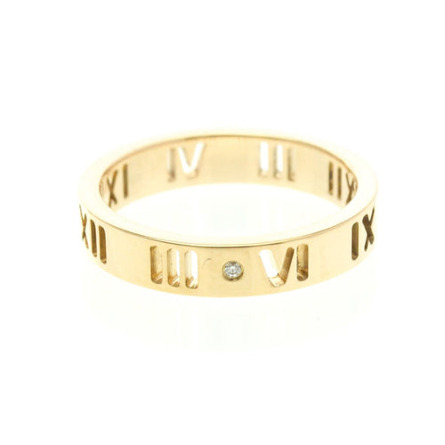 Bague 49 Tiffany & Co. Atlas - Bague perforée en or rose 18K et diamants 58 Facettes te8a039cqa