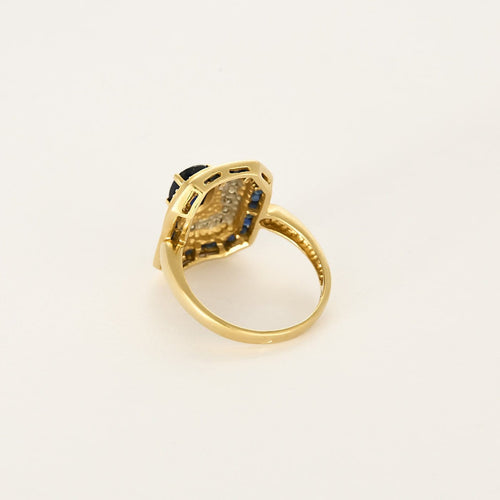 Bague 56 Bague en or jaune, saphirs et diamants 58 Facettes 260072