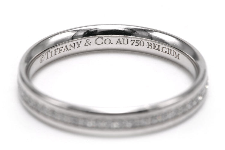 Bague 53 Tiffany & Co. - Bague en or blanc 18 carats et diamants taille brillant 58 Facettes 22549