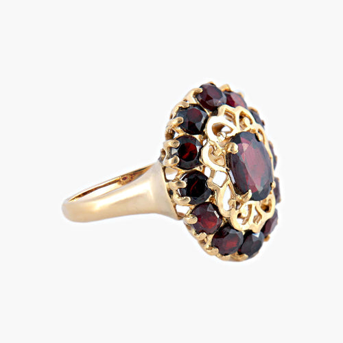 Bague 59 Arabesque - Bague en or jaune 18 carats grenat 58 Facettes BO/220060