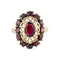 Bague 59 Arabesque - Bague en or jaune 18 carats grenat 58 Facettes BO/220060