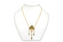 Collier Collier années 50 - Collier en or jaune 18 carats avec émeraudes et perles 58 Facettes 23683