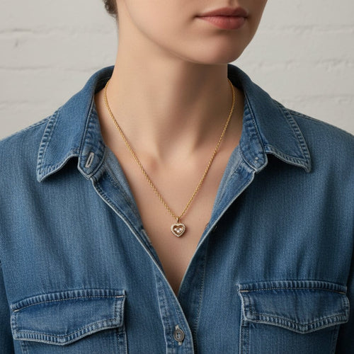 Collier Chopard Happy Diamond - Collier pendentif cœur en or jaune 18 carats et diamants 58 Facettes 1.0001457/1