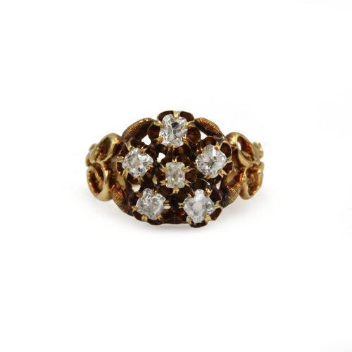 Bague 53 Bague marguerite Napoléon III en or jaune 750‰ et diamants 58 Facettes 260111R