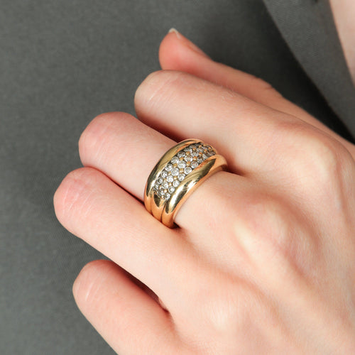 Bague 53.5 Bague jonc en or jaune et diamants 58 Facettes BO/220057