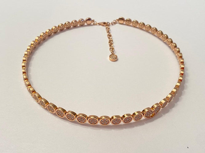Collier Chantecler Paillettes - Collier choker en or rose et diamants 58 Facettes AZ-GAD-CH41774