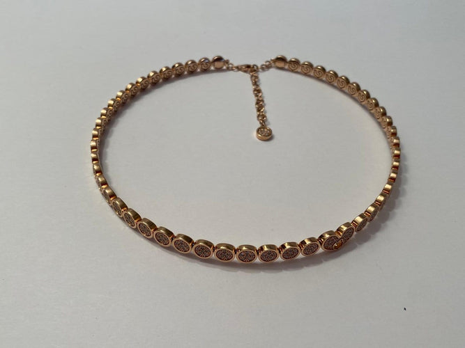 Collier Chantecler Paillettes - Collier choker en or rose et diamants 58 Facettes AZ-GAD-CH41774