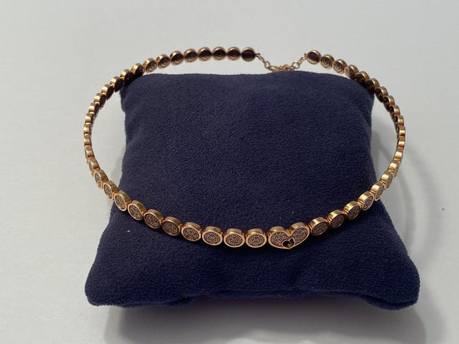 Collier Chantecler Paillettes - Collier choker en or rose et diamants 58 Facettes AZ-GAD-CH41774