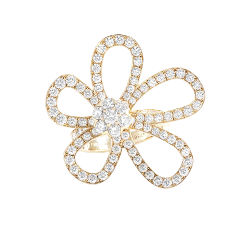 Prsten Van Cleef & Arpels Flowerlace z růžového zlata a diamantů 