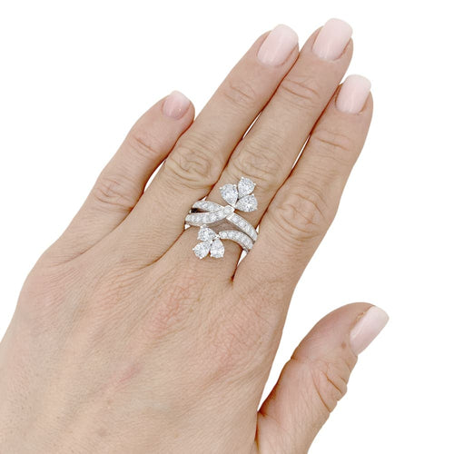 Bague 54 Bague Cartier, platine, diamants. 58 Facettes 35522