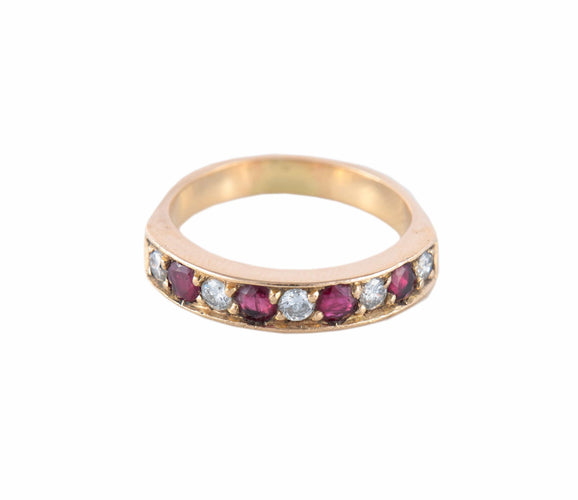 Bague 54 Infinity - Bague en or blanc diamants et rubis 58 Facettes BO/220097 NSS