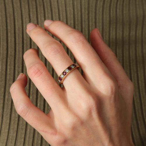 Bague 54 Infinity - Bague en or blanc diamants et rubis 58 Facettes BO/220097 NSS