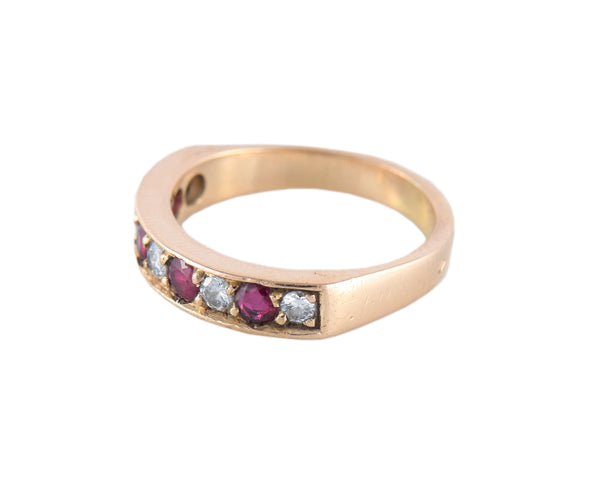 Bague 54 Infinity - Bague en or blanc diamants et rubis 58 Facettes BO/220097 NSS
