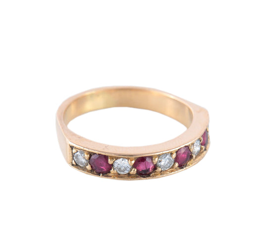 Bague 54 Infinity - Bague en or blanc diamants et rubis 58 Facettes BO/220097 NSS
