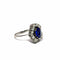 Bague 56 Bague halo en or blanc 18k avec tourmaline bleue et diamants 58 Facettes 50451
