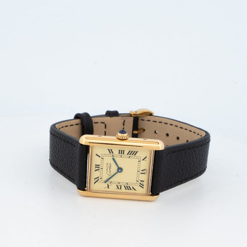 Montre Cartier Tank Must - Montre LM en vermeil, cadran romain lemon 58 Facettes 470