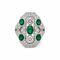 Bague 56 Bague Art déco géométrique en or blanc 18k, émeraudes colombiennes et diamants 58 Facettes 50455
