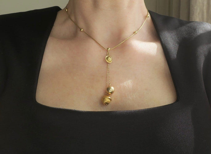 Collier Collier négligé antillais XIXe siècle en or jaune 18 carats 58 Facettes Collier