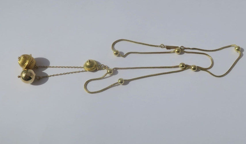 Collier Collier négligé antillais XIXe siècle en or jaune 18 carats 58 Facettes Collier