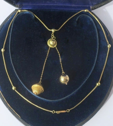 Collier Collier négligé antillais XIXe siècle en or jaune 18 carats 58 Facettes Collier