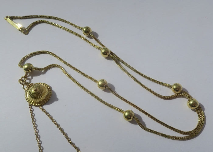 Collier Collier négligé antillais XIXe siècle en or jaune 18 carats 58 Facettes Collier