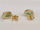 Boucles d'oreilles Boucles d’oreilles puces - Tourmalines vertes et diamants en or jaune 18 kt 58 Facettes earrings