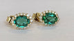 Boucles d'oreilles Boucles d’oreilles puces - Tourmalines vertes et diamants en or jaune 18 kt 58 Facettes earrings