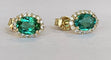 Boucles d'oreilles Boucles d’oreilles puces - Tourmalines vertes et diamants en or jaune 18 kt 58 Facettes earrings