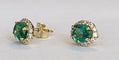 Boucles d'oreilles Boucles d’oreilles puces - Tourmalines vertes et diamants en or jaune 18 kt 58 Facettes earrings