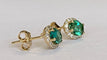 Boucles d'oreilles Boucles d’oreilles puces - Tourmalines vertes et diamants en or jaune 18 kt 58 Facettes earrings