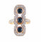 Bague 52 Art Déco - Bague en or jaune saphirs et diamants 58 Facettes BO/220088