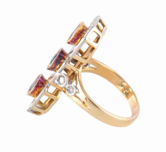 Bague 52 Art Déco - Bague en or jaune saphirs et diamants 58 Facettes BO/220088