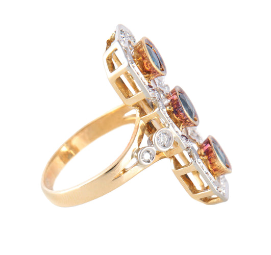 Bague 52 Art Déco - Bague en or jaune saphirs et diamants 58 Facettes BO/220088