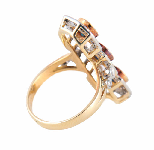 Bague 52 Art Déco - Bague en or jaune saphirs et diamants 58 Facettes BO/220088