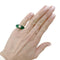 Bague 47 Bague jonc bombée en or jaune, chrysoprase et diamant 58 Facettes 35610