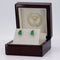 Earrings - 18-carat yellow gold with emeralds and diamonds 