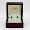 Earrings - 18-carat yellow gold with emeralds and diamonds 
