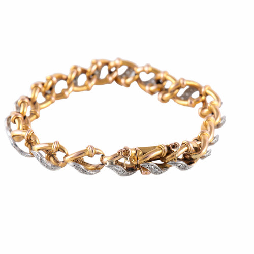 Bracelet Gilliane - Bracelet en or jaune et blanc diamants 58 Facettes BO/220059