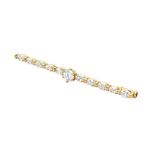 Broche Broche-barrette or jaune et diamants. 58 Facettes 35600