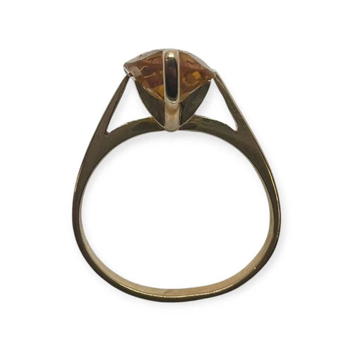 Bague 55 Bague en or 750 et citrine ovale allongée 58 Facettes 330095572