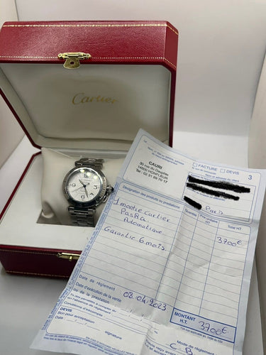 Montre Cartier Pasha - Montre automatique date en acier 38 mm 58 Facettes 1702