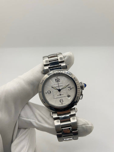 Montre Cartier Pasha - Montre automatique date en acier 38 mm 58 Facettes 1702
