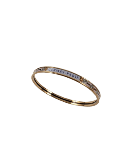 Bracelet Hermès - Bracelet jonc De l'Ombrelle aux Duels en plaqué or rose et émail 58 Facettes 1143