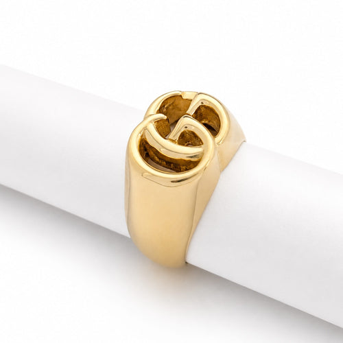 Bague 49 Gucci Double G - Bague chevalière en or jaune 58 Facettes 36625
