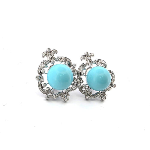 Boucles d'oreilles Orecchini - Orecchini en or blanc 18 kt avec diamants et perles 58 Facettes OR/001